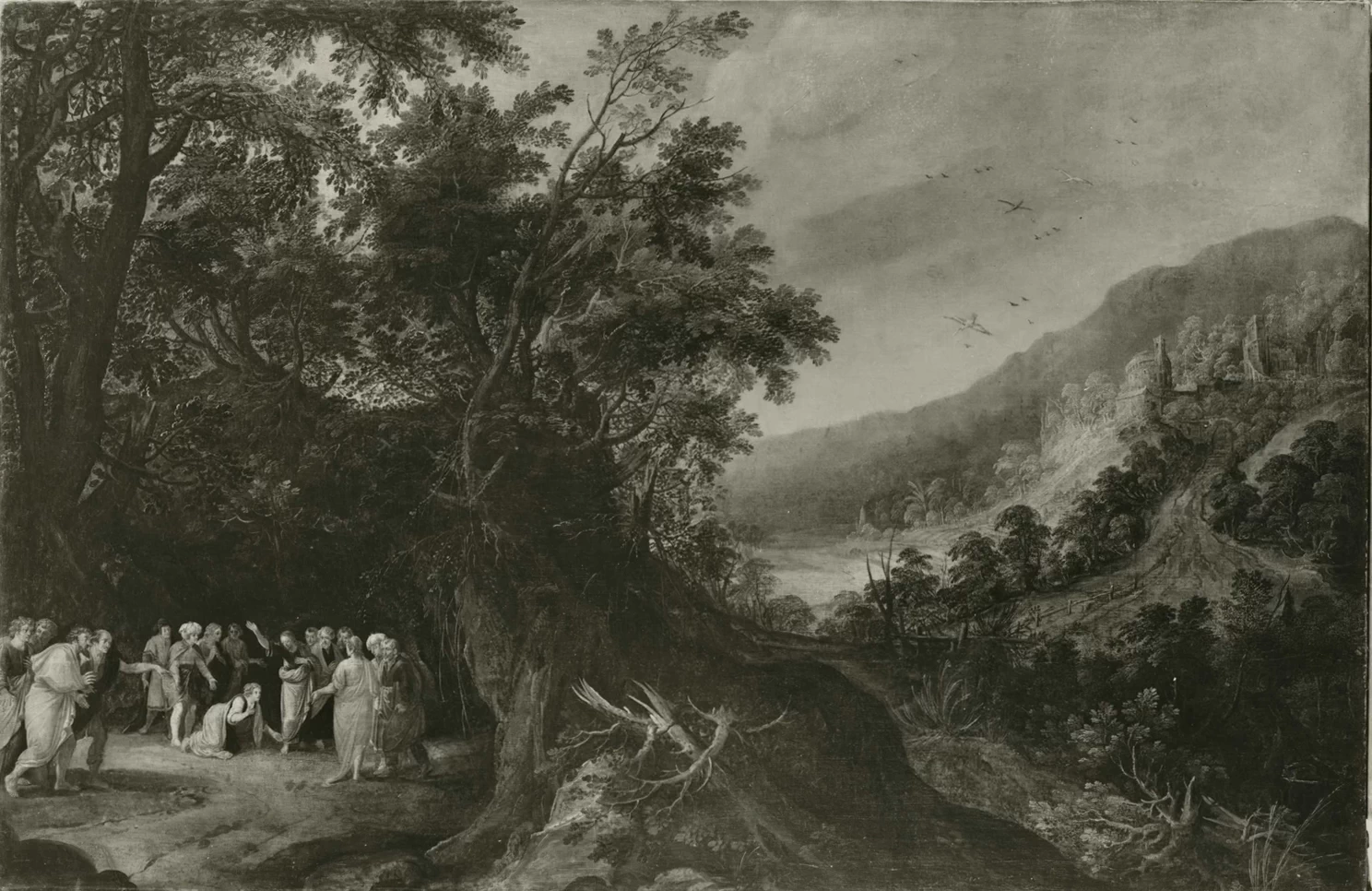 Paesaggio con Cristo e la donna adultera